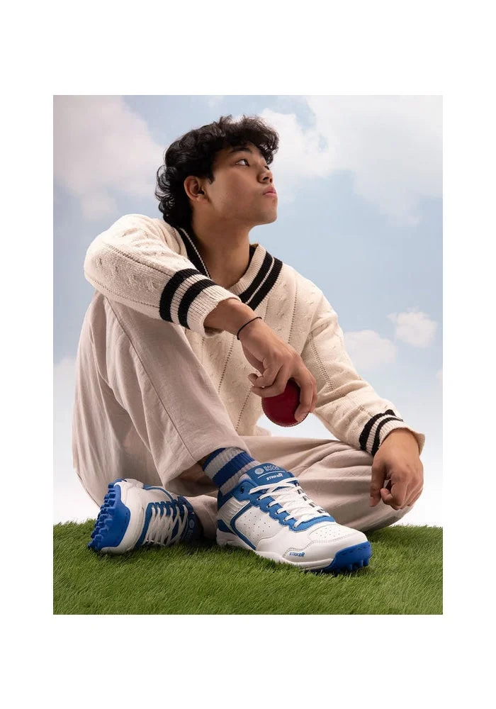 Bacca Bucci Blue and White STRIKER Cricket Shoes for Men | Best Price UAE